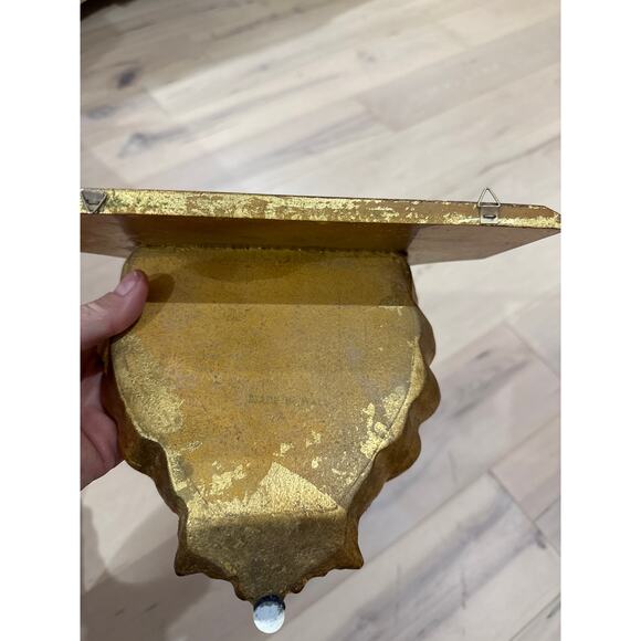 Antique Rococo Made In Italy Vintage Gold Gilt Shell Wall Sconce Ornate - Picture 7 of 8